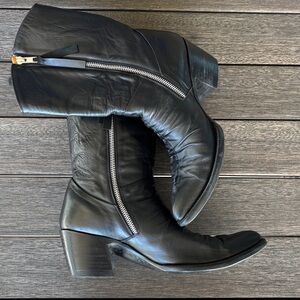 Old Gringo Vintage Black Double Zip Leather Boots Womens 9.5